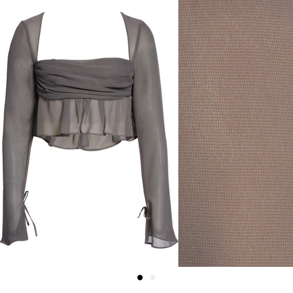 House of CB Tops House Of Cb Athena Long Sleeve Crop Top